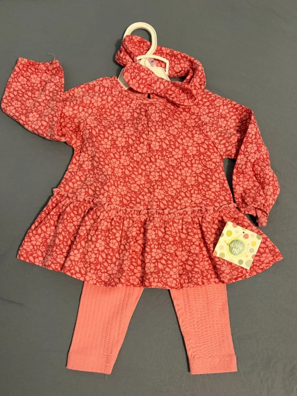 Little Me 9 Months Baby Girls Floral Tunic Set with Headband